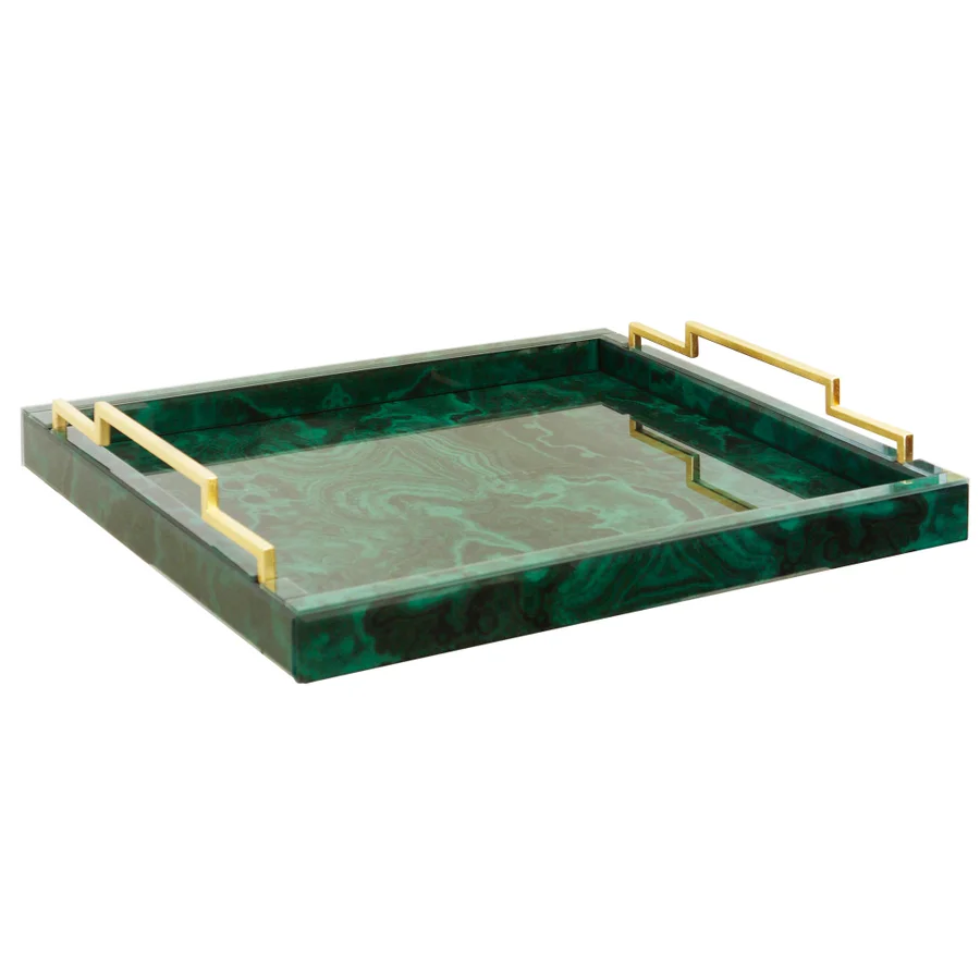 Beautiful Malachite Green Serving Tray