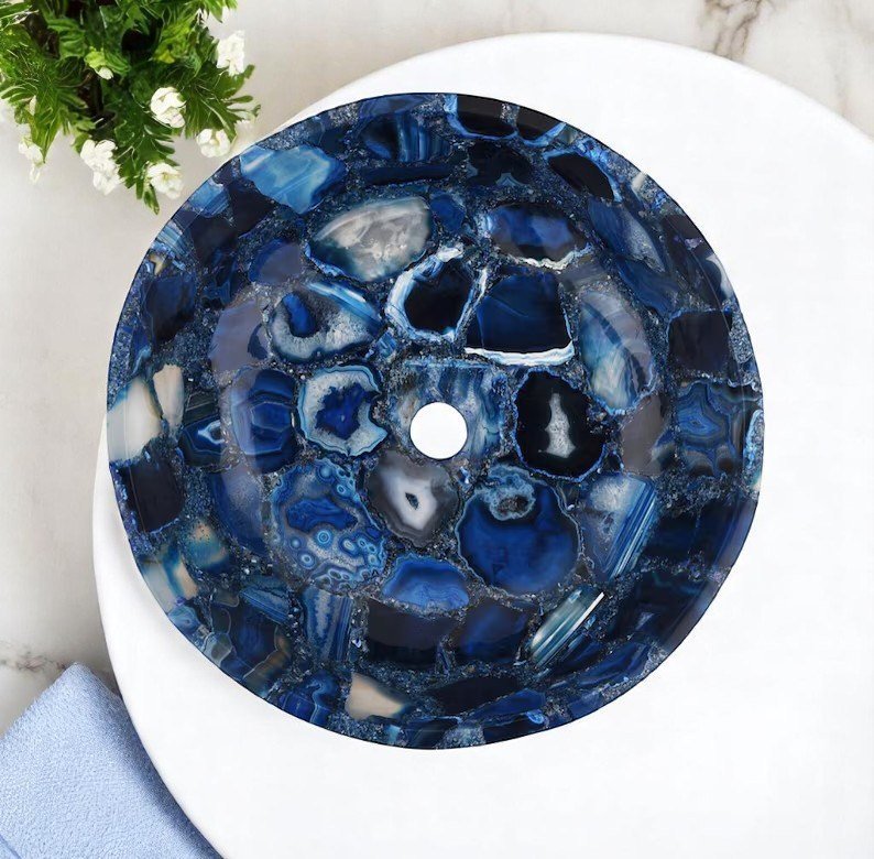 Blue Agate Wash Basin