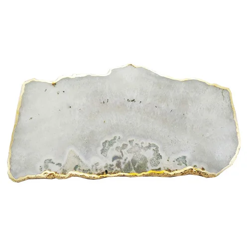 White Agate Stone Serving Tray