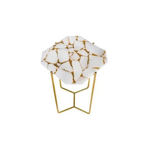 White Gold Glitter Quartz Stone Table Top